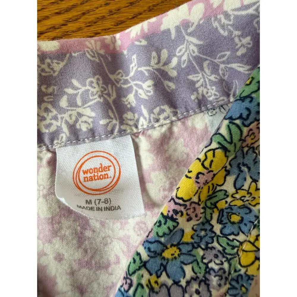 Wonder Nation Girls' Patchwork Floral Dress Size 7-8